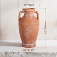 thumbnail image 3 of Terracotta Rustic Vase - Farmhouse Ceramic Flower Vases, Vintage Home Decoration Vase, Clay Vase, Vase Centerpiece for Table, Vase for Living Room, Bathroom, Shelf Decor, 8.6 Inch, Terracotta, 3 of 7