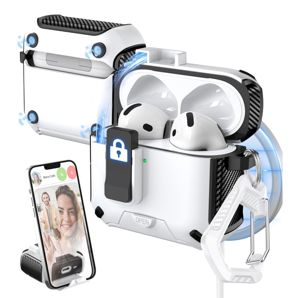 Funda para AirPods MHYALUDO de cuarta generación, color negro y blanco