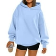 thumbnail image 1 of Sudaderas con Capucha de Gran Tamaño para Mujer, Sudaderas Cómodas, Conjuntos de Moda de Otoño, Blusas Casuales, Ropa de . Azul S, 1 of 8