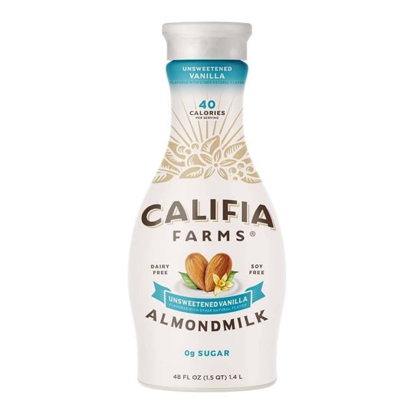 Bebida Califia Farms de almendra sabor vainilla cero azúcar 1.4 l