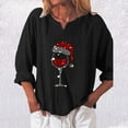 thumbnail image 2 of Fesfesfes Ugly Xmas Sweater Ladies V-Neck Christmas Printed Casual Cotton Loose Long Sleeve Shirt Top Under $10, 2 of 4