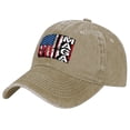 thumbnail image 2 of Vintage Washed Baseball Cap for Men and Women, Adjustable Low Profile Dad Hat, Cotton Curved Brim Casual Outdoor Hat,Conservative MAGA Flag, 2 of 8