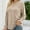 Beige, variant on Women's Solid Color Loose V Neck Blouses Dressy Casual Puff Long Sleeve Fall Pullover Shirts Tops with Smocked Cuffs