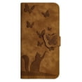 thumbnail image 5 of Wallet Case Designed for Samsung Galaxy S23 for Women,Flip Folio Cover with Butterfly Embossed PU Leather Kickstand Credit Card Holder Slots Magnetic Wrist Strap Phone Case, Brown, 5 of 13