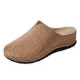 thumbnail image 3 of HTHLVMD Women's Embossed Mules, Closed Toe Slip On Shoes, Home Casual Shoes, Retro Leather Shoes, Closed Toe Clogs for Women Slip-On Mules: Comfortable Women's Mule & Clog, Light Brown 8, 3 of 7