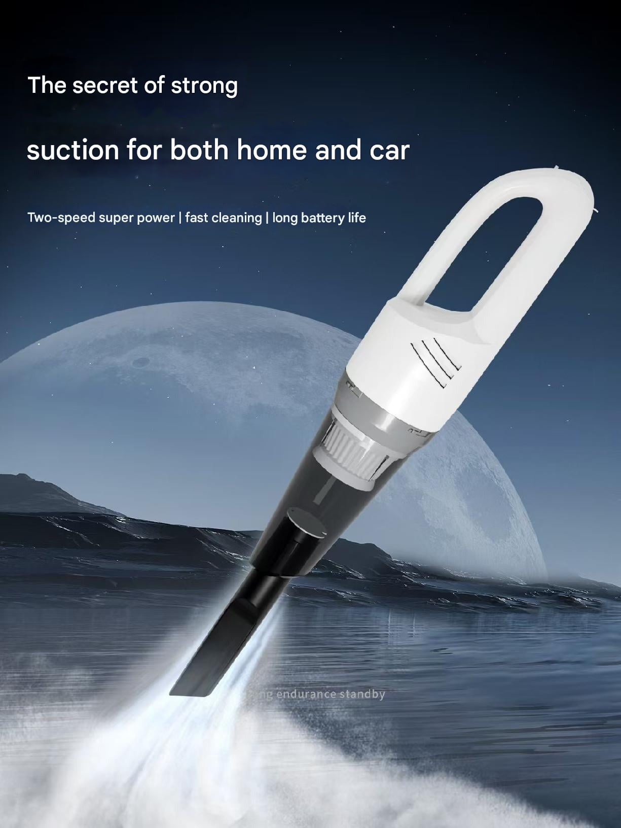 Handheld Vacuum Cleaner 240V Portable Wireless 120W Home Car Flat Mouth USB Charging Super Strong Suction