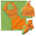 thumbnail image 1 of Babysoy O Soy Blanket and Small Accessories Set in Grass/Tangerine (Blanket, Bib, 2 Socks, 2 Knot Hats) (12-24M), 1 of 1