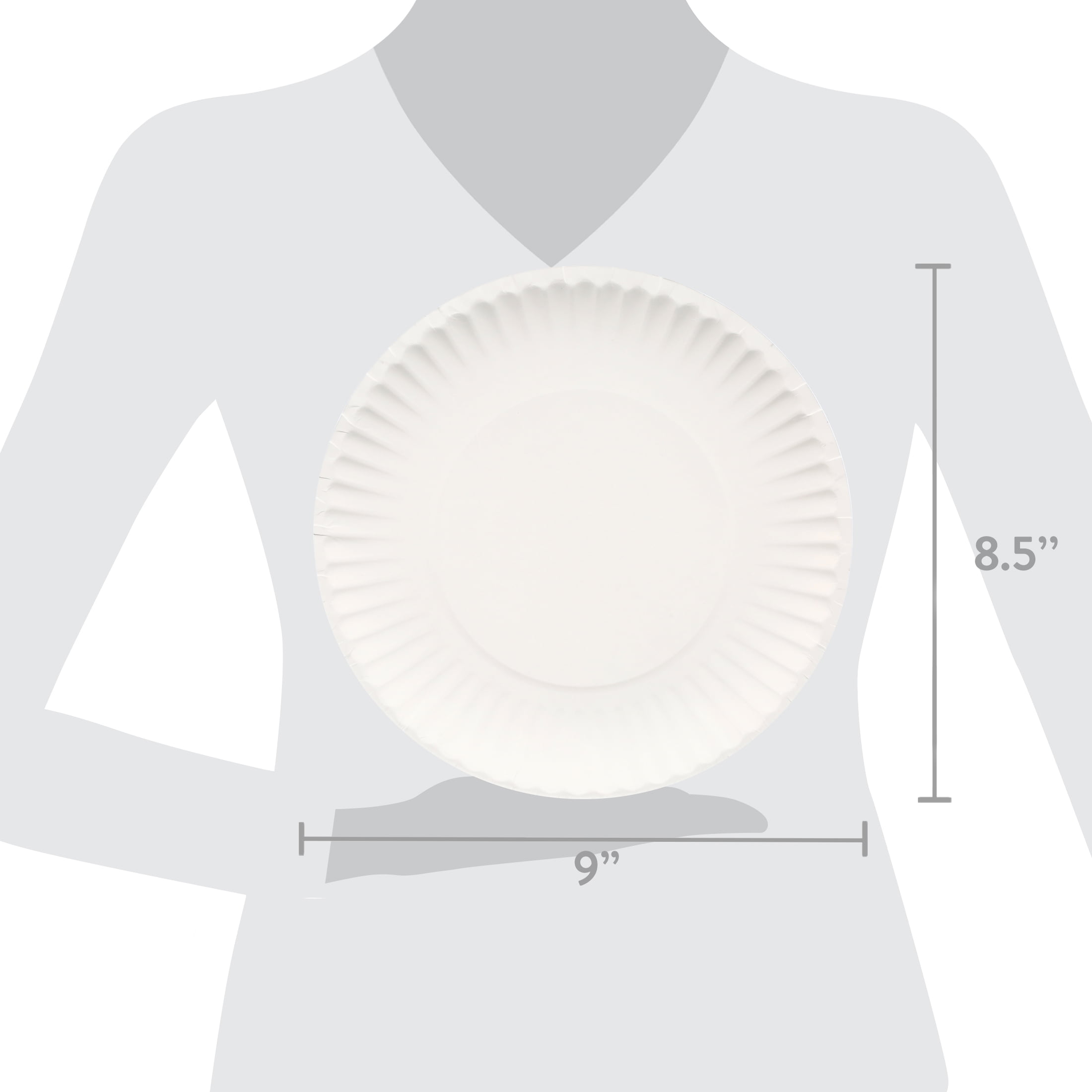 (8 pack) Great Value Coated Paper Plates, 9 Inch, White, 70 Count