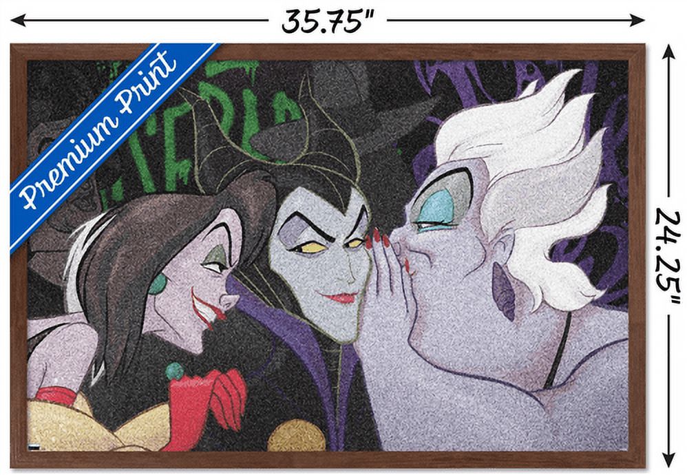 Disney Villains - Secrets Wall Poster, 22.375" x 34", Framed