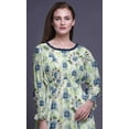 thumbnail image 5 of Bimba Tie-Dye Ladies Bishop Sleeve Round Neck Ruffle Maxi Smocked WaistÂ&nbsp;Dress-X-Small, 5 of 5