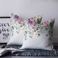 thumbnail image 2 of 24x24 Pillow Covers Set of 2, Eucalyptus Flower Throw Pillow Covers Decorative Couch Cushion Case, Sage Green Botanical Boho Leaf Pink Microfiber Square Pillowcases for Bedroom Car Living Room, 2 of 7