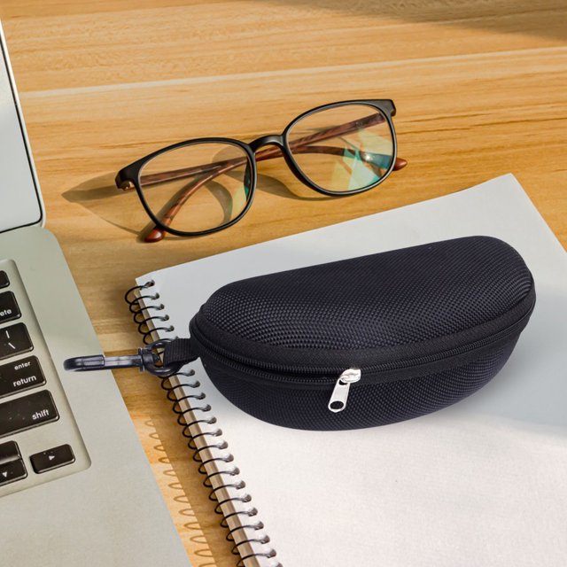 Estuche para anteojos EVA Soporte para anteojos Cremallera Accesorios para anteojos (Negro)