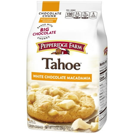 (2 Pack) Pepperidge Farm Tahoe Crispy White Chocolate Macadamia Cookies, 7.2 oz. (The Best White Chocolate Chip Cookies)