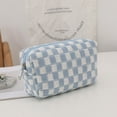 thumbnail image 1 of 2pcs Cosmetic Bag Knitting Makeup Case Hit Color Makeup Bags for Weekend Holiday, 1 of 5
