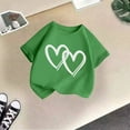 thumbnail image 4 of WhouRiu Big Girls' T Shirts Summer Short Sleeve Love Prints Loose Tees Tops Child Fashion Comfy Tops Green,Sizes 12-13, 4 of 4