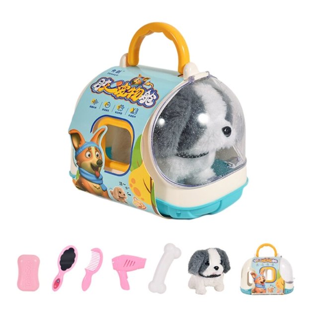 Juguete de cachorro que camina realista, juguete electrónico para criar mascotas, juguete de peluche para niños, juguete de de