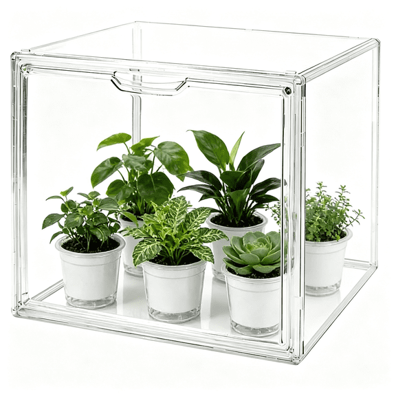 SELIVO Mini Greenhouse for Indoor,Clear Stackable Green House with Magnetic Waterproof Door for Small Plants,Indoor Greenhouse