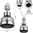 thumbnail image 2 of Rociador de grifo de cocina 4 modos, boquilla de grifo de cocina con aireador para fregadero de baño, rociador de grifo mezclador de fregadero, cabezal adaptador de grifo ajustable, Universal, 2 of 5