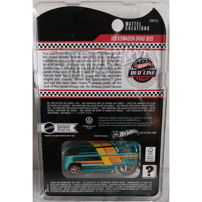 Hot Wheels Volkswagen Drag Bus Collectors RLC sELECTIONs Car 2024