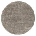 thumbnail image 2 of SAFAVIEH Milan Harlow Solid Plush Shag Area Rug, Grey, 9' x 9' Round - Large - Modern Design, Grey, Non-Shedding & Easy Cleaning, Ultra Plush Thick Pile, Ideal for Living Room, Bedroom, 2 of 12