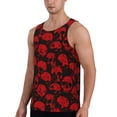 thumbnail image 2 of Pofeuu Red Skulls Print Men's Workout Tank Tops Sleeveless Muscle Gym Shirt Quick Dry-4X-Large, 2 of 7
