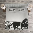 thumbnail image 3 of Ambesonne Retro Quilted Bedspread Set 3 Pcs, Chariot Gladiator, King Size, Dimgrey Black, 3 of 3
