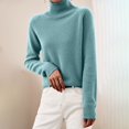 thumbnail image 4 of Fashion Women's Sweater with Turtleneck Loose Fit Long Sleeve Knit Thickened Polyester Perfect for Seasonal Styles, 4 of 9