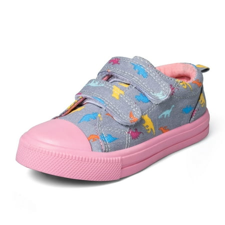 

K KomForme Casual Kids Canvas Shoes Gray Dinosaur Size 10 (Toddler Girl)
