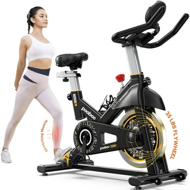 HASIMAN Stationary Exercise Bike Indoor Workout Bike Brake Pad Cycling Bicycle with Ipad Mount & LCD Monitor for Home Cardio Workout 330 LBS