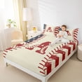 thumbnail image 4 of jejeloiu Baseball Games Twin Sheet Sets,Letter A Monogrammed Bedding For Boys Kids 3-Piece, 4 of 7
