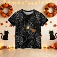thumbnail image 4 of Grblisyd Halloween Shirts for Kids Pumpkin Face Bat Graphic Tshirt Boys Girls Short Sleeve Crew Neck Tops 2-7 Years, 4 of 5
