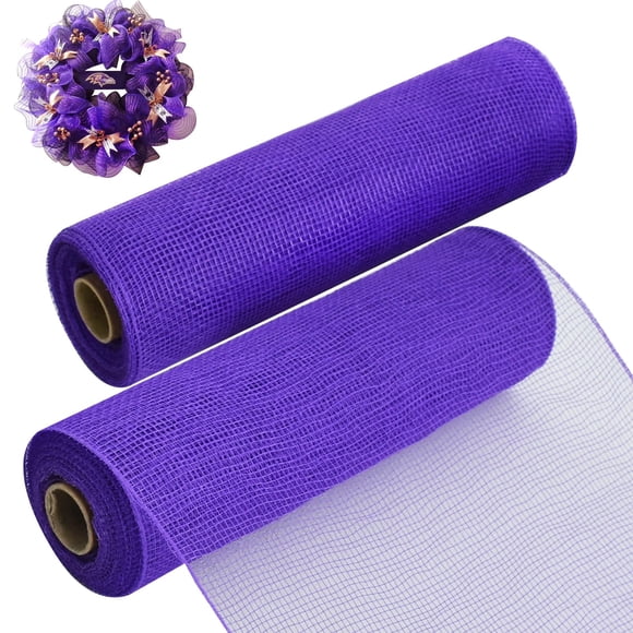 Cinta decorativa de malla TONIFUL, 2 rollos, 25 cm x 9 m, color morado
