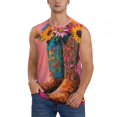 thumbnail image 1 of Bingfone Cowboy Boots With Flowers Pattern Men's Tank Tops Workout Sleeveless Tee Shirts Running Beach Tanks for Men-X-Large, 1 of 7
