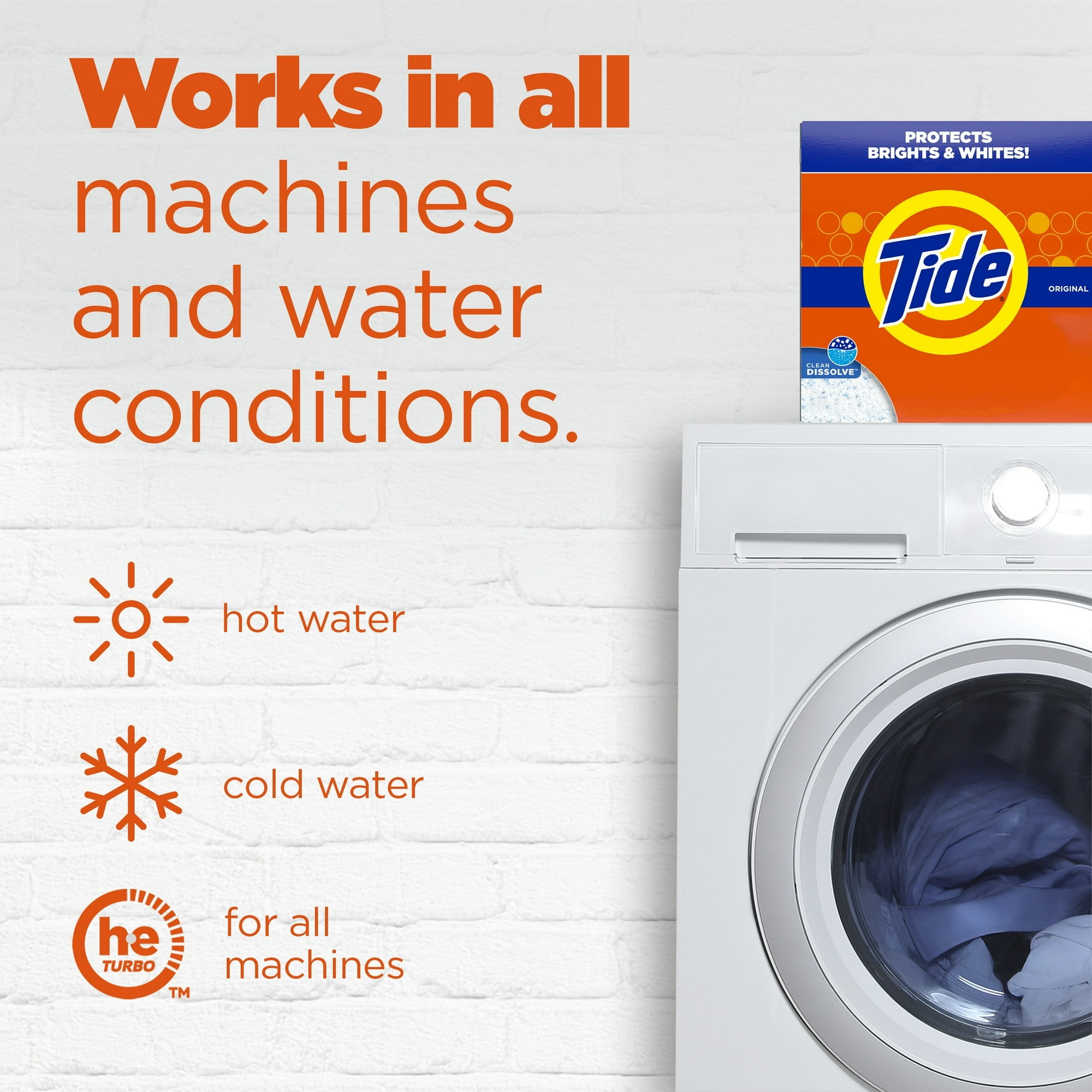 Tide Powder Laundry Detergent, Original Scent, 50 oz, 44 Loads with Microfiber Solid Color Towel by BundleEase
