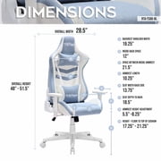 Techni Sport TS86 Ergonomic Pastel Gaming Chair with Memory Foam Seat, Blue RTA-TS86-BL