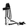 thumbnail image 3 of Brida de caballo con cabezal de rienda, arnés versátil acolchado, collar de cabeza con cojín suave, cuerda para montar a caballo, correa para encuesta Negro L, 3 of 8
