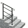thumbnail image 2 of SYTHERS Adjustable Outdoor Handrails, Fit 1-3 Steps Matte Black Stair Rail Wrought Iron Handrail with Installation Kit Hand Rails for Outdoor Steps, 2 of 9