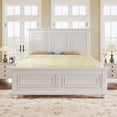 thumbnail image 2 of Euroco Wood Vintage King Size Platform Bed, Traditional Town and Country Style, White, 2 of 6