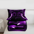 thumbnail image 4 of Gaming Comforter Teen Game Bedding Sets Gamer Comforter For All Season,Gamepad Home Decor For Comforter Set Twin Size,1 Comforter With 1 Pillowcase Purple Black,Fluffy, 4 of 7