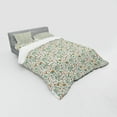 thumbnail image 3 of Ambesonne Floral Bedding Set 3 Pcs, Doodle Botanical Leaves, Twin, Seafoam Orange White, 3 of 3