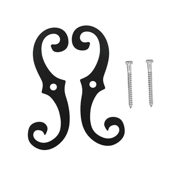 Fijaciones de persianas,Fijaciones de persianas de hierro fundido con tornillos de montaje,Herrajes decorativos para persianas en forma de S de 6,3 pulgadas,Abrazaderas para persianas