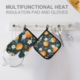 thumbnail image 4 of Yayeee Oven Mitts and Pot Holder Set of 4 Heat Resistant Kitchen Gloves Baking Hot Pad, Green Oranges, 4 of 5