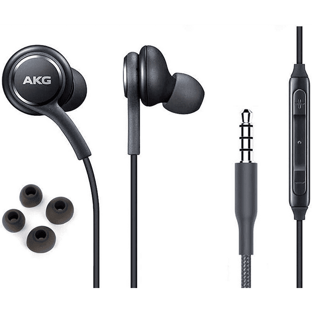 OEM InEar Earbuds Stereo Headphones for ZTE Blade G Lux Plus Cable - by AKG - Microphone and Volume Buttons (Black) - Walmart.com