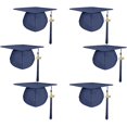 thumbnail image 1 of wonima02 6pcs Graduation Caps Unisex Adult Matte Caps with Tassels in Same Color Detachable Golden Year Charm 2025 2026, 1 of 1