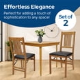 thumbnail image 2 of Open Box Stakmore True Mission Adult Folding Chair, Set of 2, Oak Frame with Black Vinyl Seat, 2 of 6
