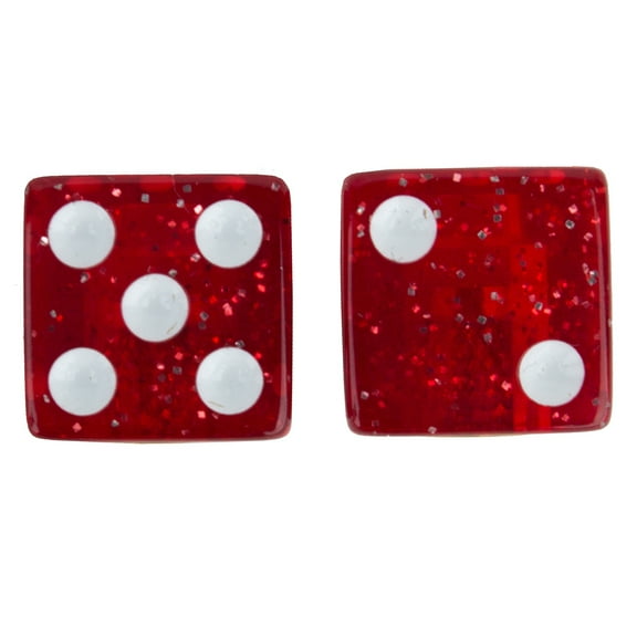 Trik Topz Valve Caps Dice Glitter Red SV