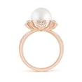 thumbnail image 2 of ANGARA South Sea Cultured Pearl Flower Ring with Diamonds in 14K Rose Gold for Women | June Birthstone, Birthday, Anniversary, Jewelry Gift for Women | Pearl Ring, 2 of 9