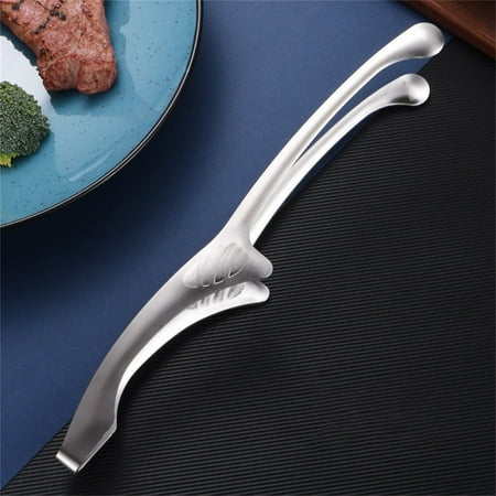 CQCYD BBQ Sausage Turning Tongs Stainless Steel Rotating Food Clip with Heat-Resistant Ergonomic Handle Heavy Duty BBQ Sausage Tongs for Grilling Outdoor Cooking and Party