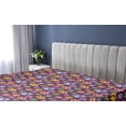 thumbnail image 5 of Ambesonne Paw Print Fitted Sheet, Cartoon Puppy Kitten Art, King Size, Purple and Multicolor, 5 of 5
