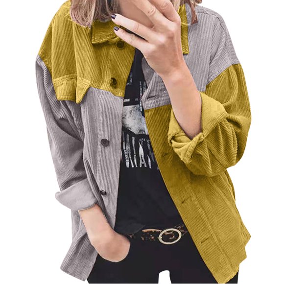 Ruimatai Women's Casual Long Sleeve Stripe Patchwork Long Cardigan Tops Blouse Coat